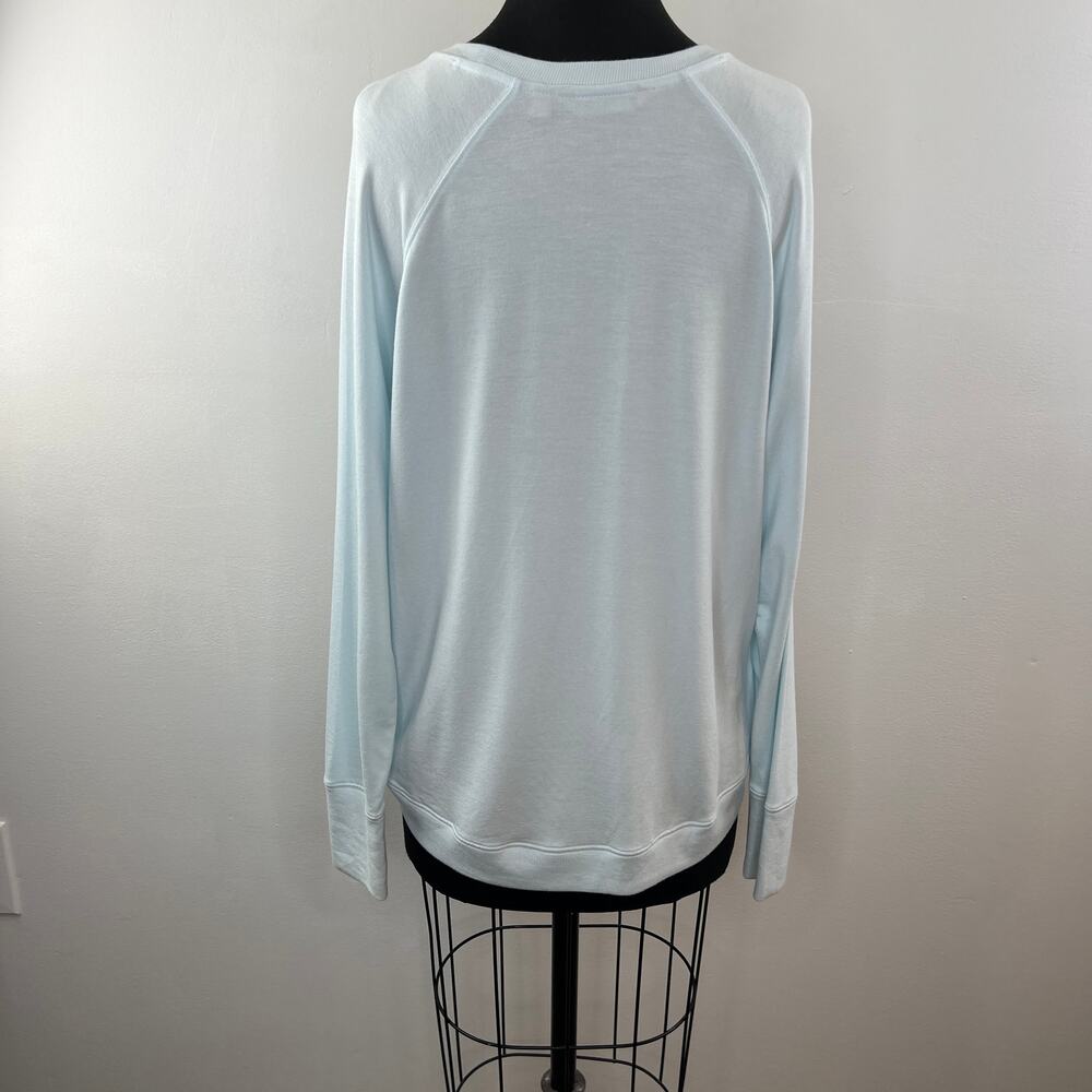 ATHLETA Light Blue Long Sleeve Scoop Neck Mindset Modal Pullover Sweatshirt Sz L - Picture 5 of 8